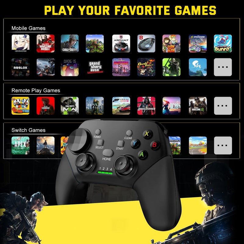 Joso Wireless Mobile Gaming Controller for iPhone, Android, iPad, Tablet, PC, Phone Controller with Phone Clip Supports Cloud Game, COD Mobile, Genshin Immpact, Remote Player Gamepad - Image 3